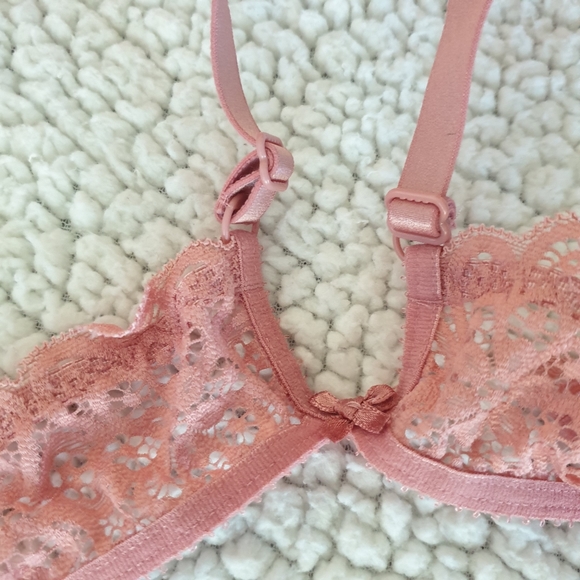 Aerie dust nude pink lace bralette bra racerback 32A Pre-owned - Picture 8 of 10